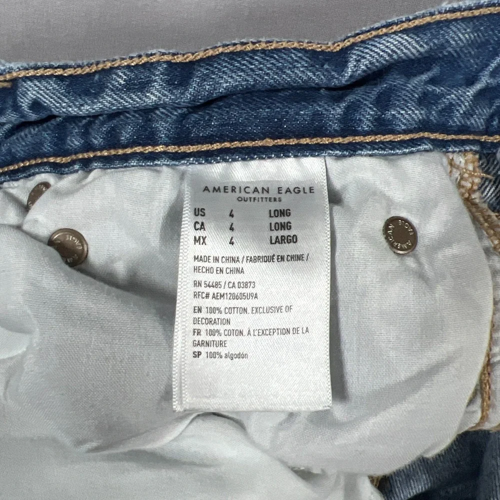 American Eagle Outfitters 90s Boyfriend Jeans Womens 4‎ Blue Cotton Distressed